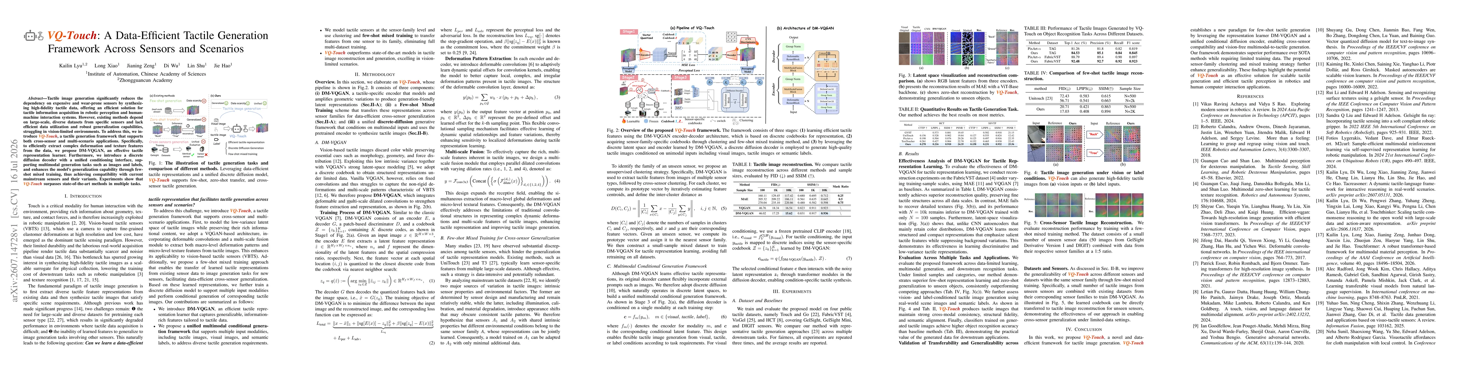 Thumbnail for VQ-Touch: A Data-Efficient Tactile Generation Framework Across Sensors and Scenarios