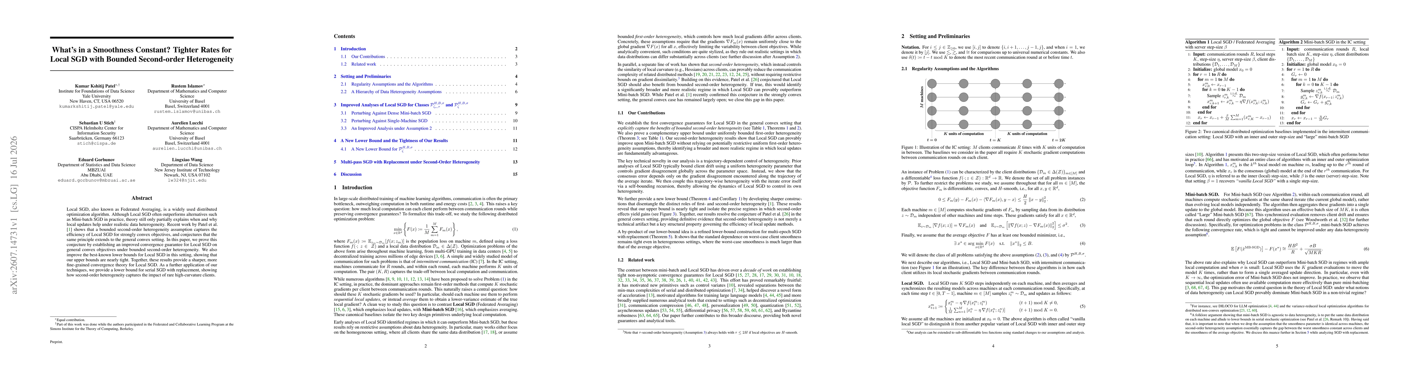 Thumbnail for What's in a Smoothness Constant? Tighter Rates for Local SGD with Bounded Second-order Heterogeneity