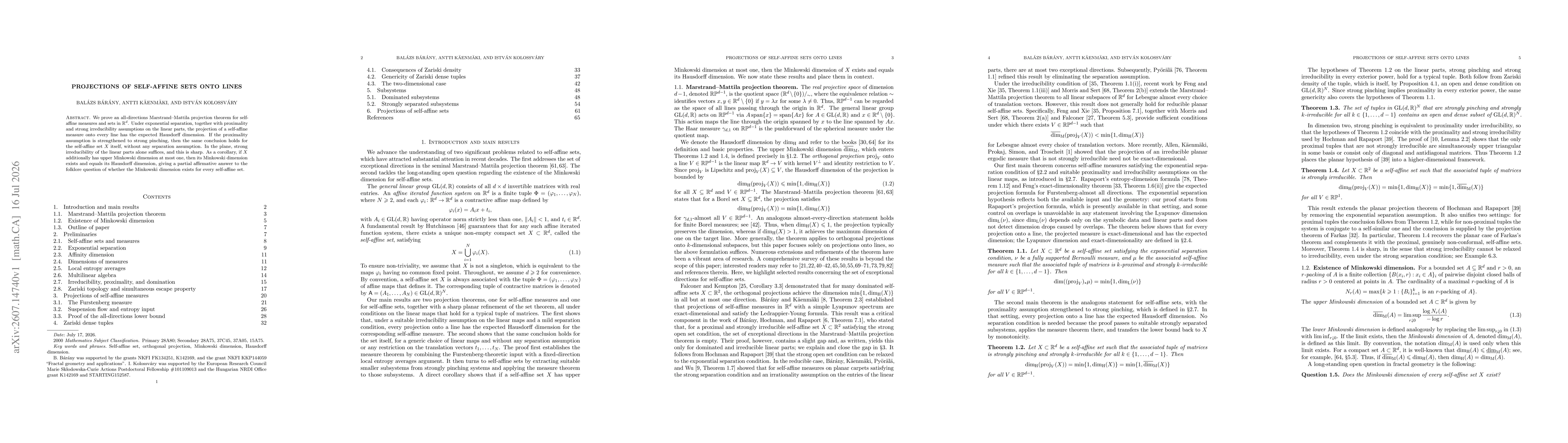 Thumbnail for Projections of self-affine sets onto lines