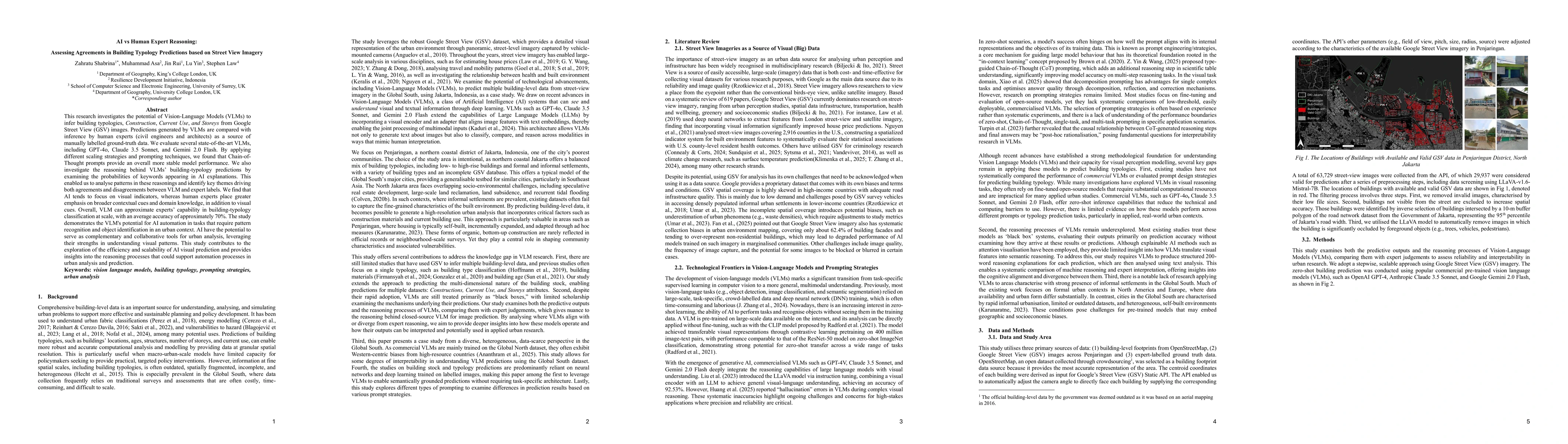 Thumbnail for AI vs Human Expert Reasoning: Assessing Agreements in Building Typology Predictions based on Street View Imagery