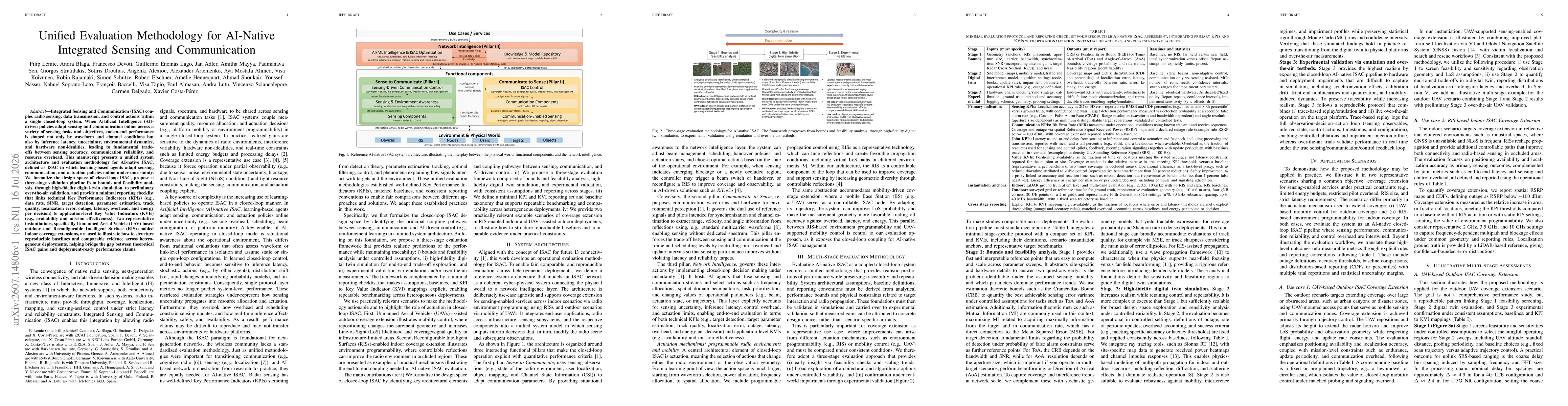 Thumbnail for Unified Evaluation Methodology for AI-Native Integrated Sensing and Communication