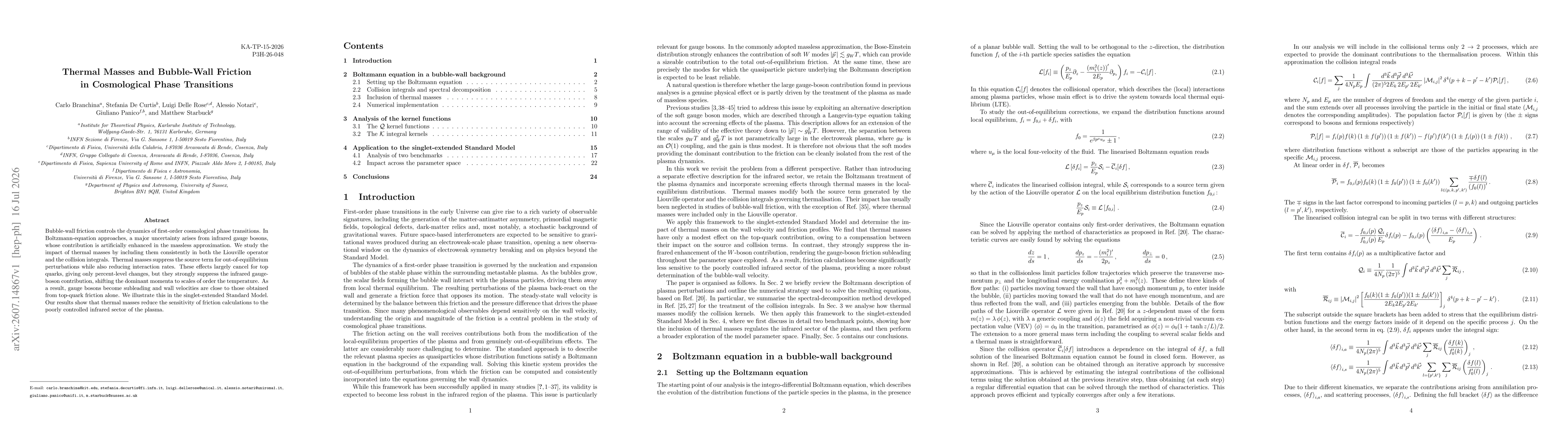 Thumbnail for Thermal Masses and Bubble-Wall Friction in Cosmological Phase Transitions