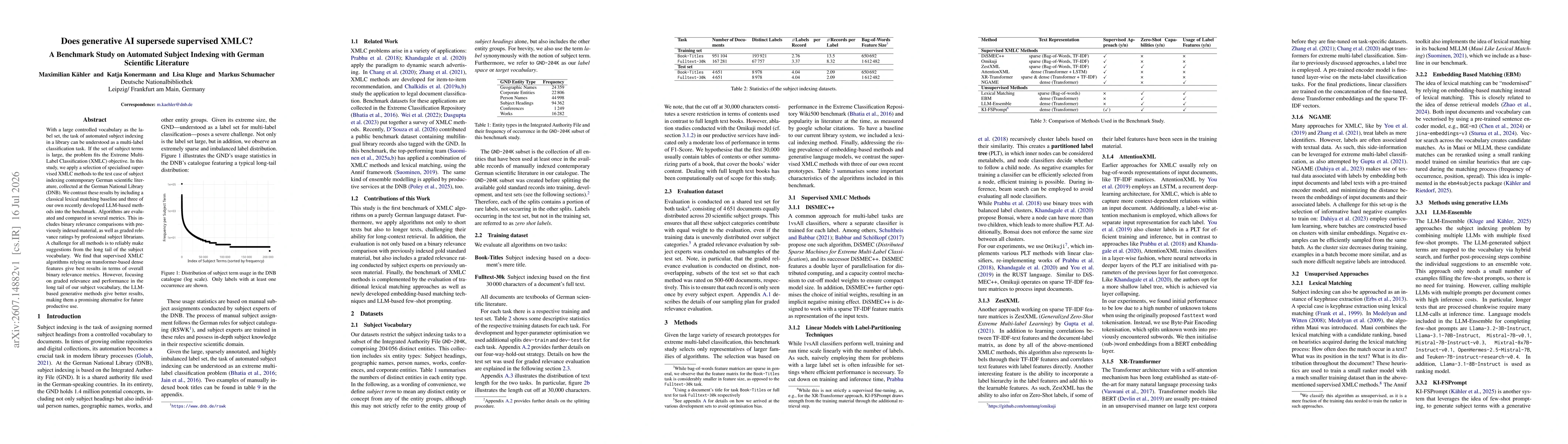 Thumbnail for Does generative AI supersede supervised XMLC? A Benchmark Study on Automated Subject Indexing with German Scientific Literature