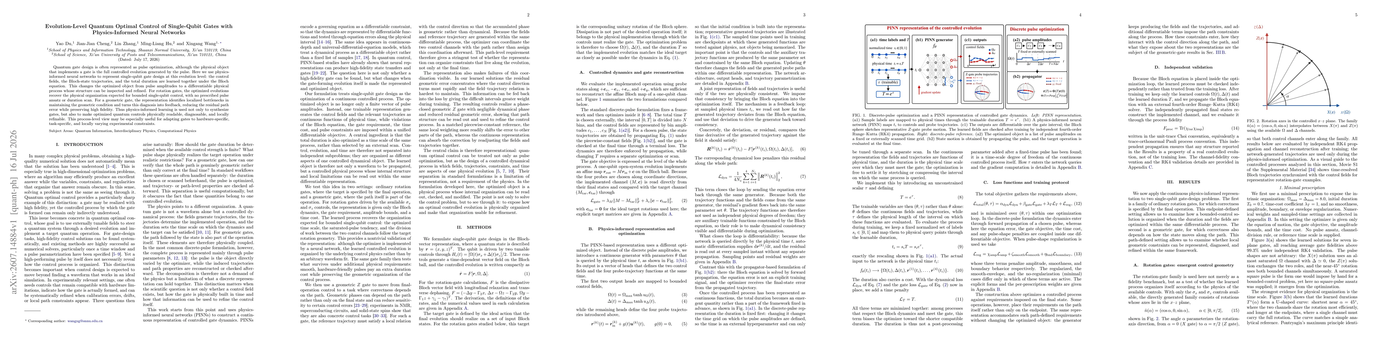 Thumbnail for Evolution-Level Quantum Optimal Control of Single-Qubit Gates with Physics-Informed Neural Networks