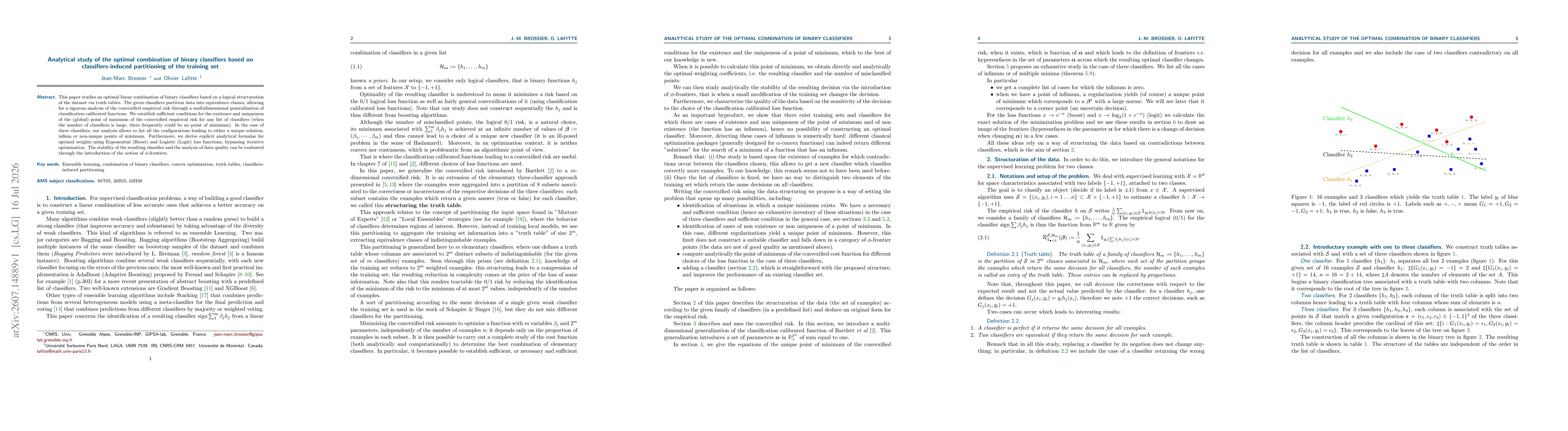 Thumbnail for Analytical study of the optimal combination of binary classifiers based on classifiers-induced partitioning of the training set
