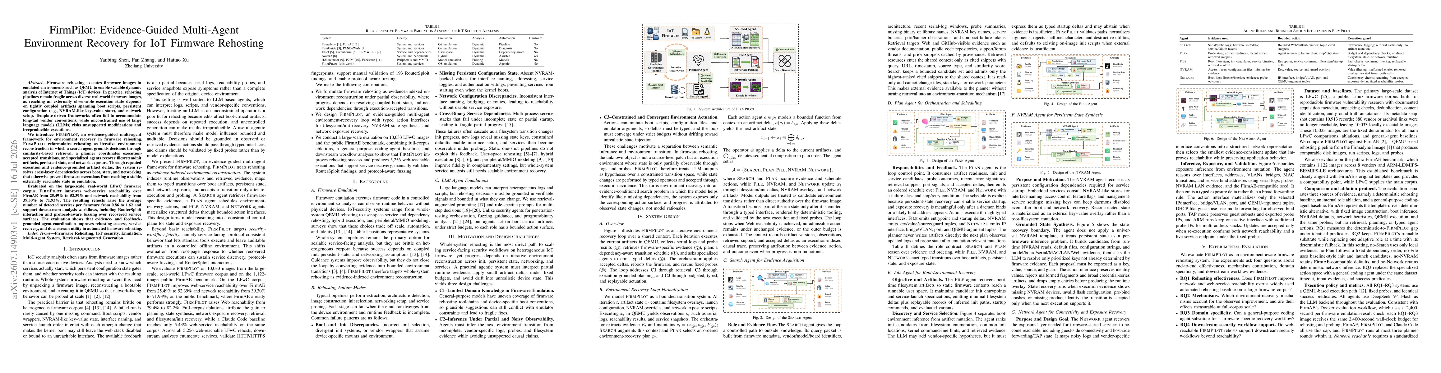 Thumbnail for FirmPilot: Evidence-Guided Multi-Agent Environment Recovery for IoT Firmware Rehosting