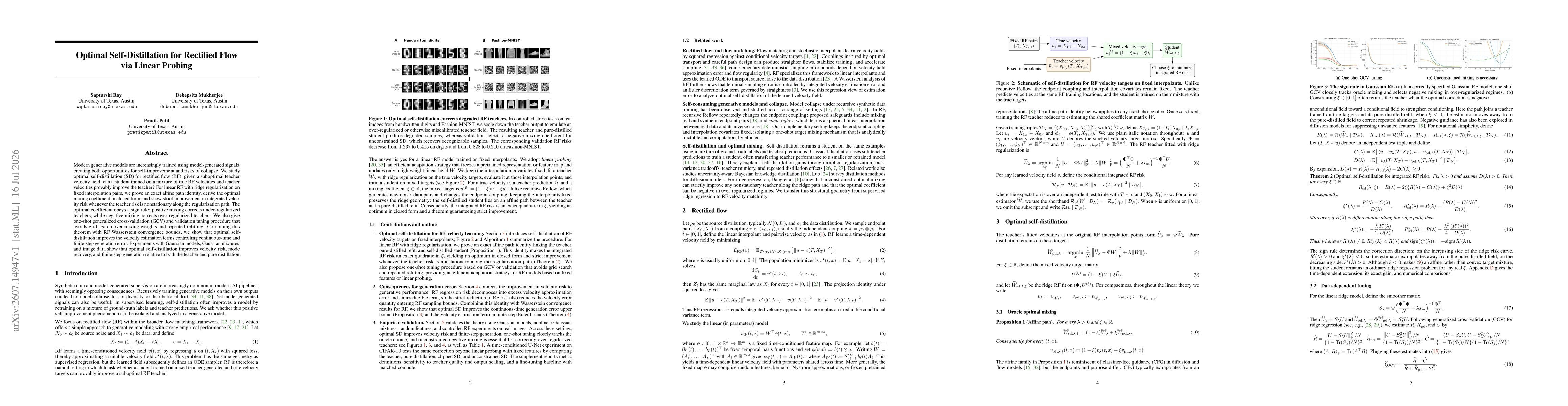 Thumbnail for Optimal Self-Distillation for Rectified Flow via Linear Probing