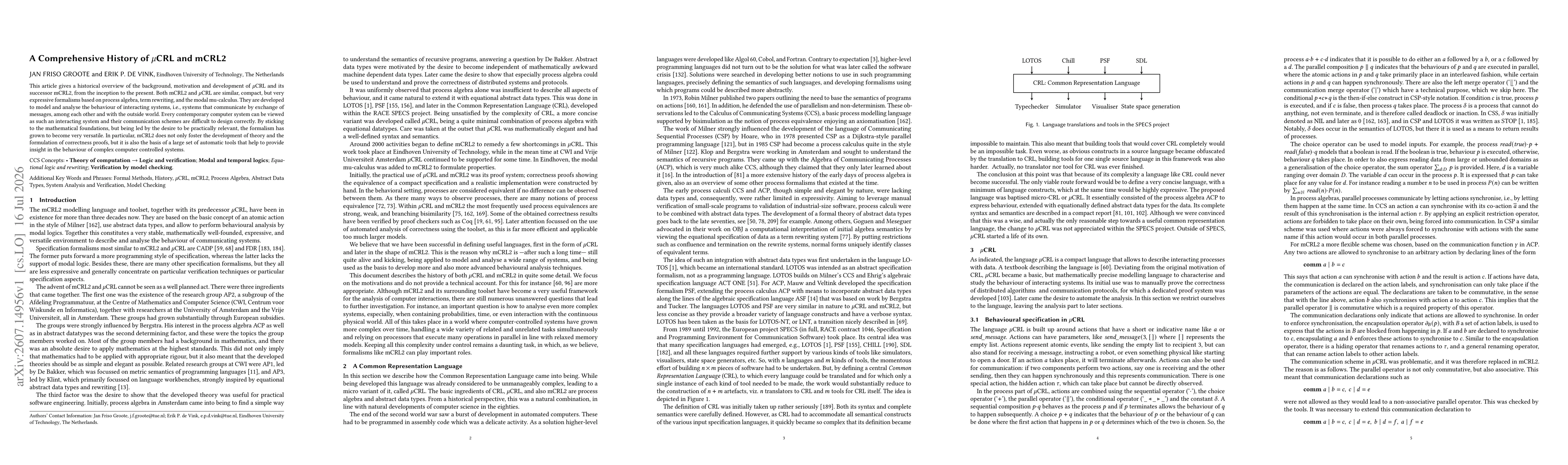 Thumbnail for A Comprehensive History of $μ$CRL and mCRL2