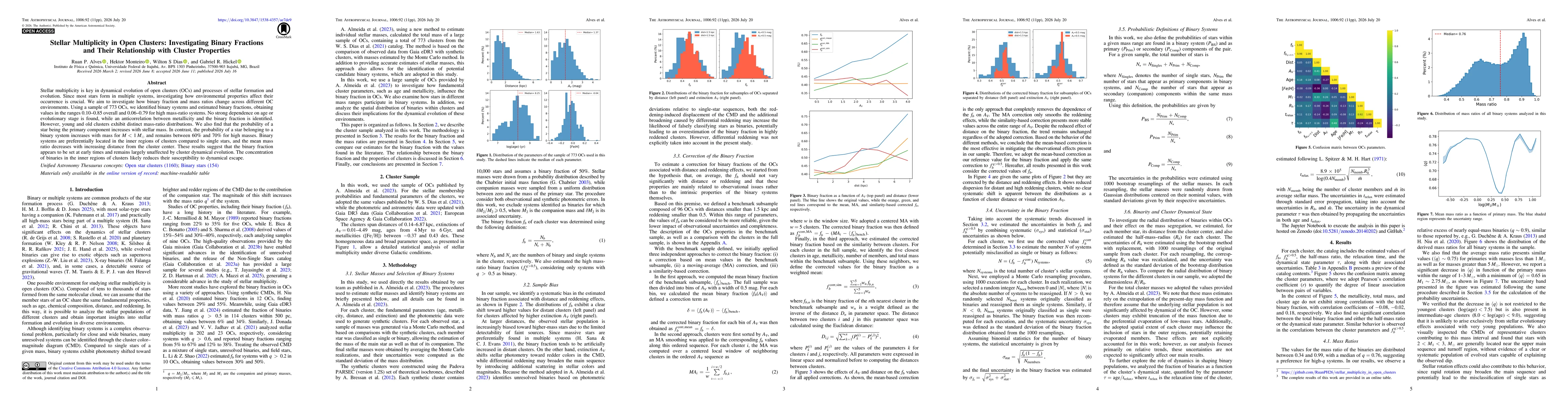 Thumbnail for Stellar Multiplicity in Open Clusters: Investigating Binary Fractions and Their Relationship with Cluster Properties