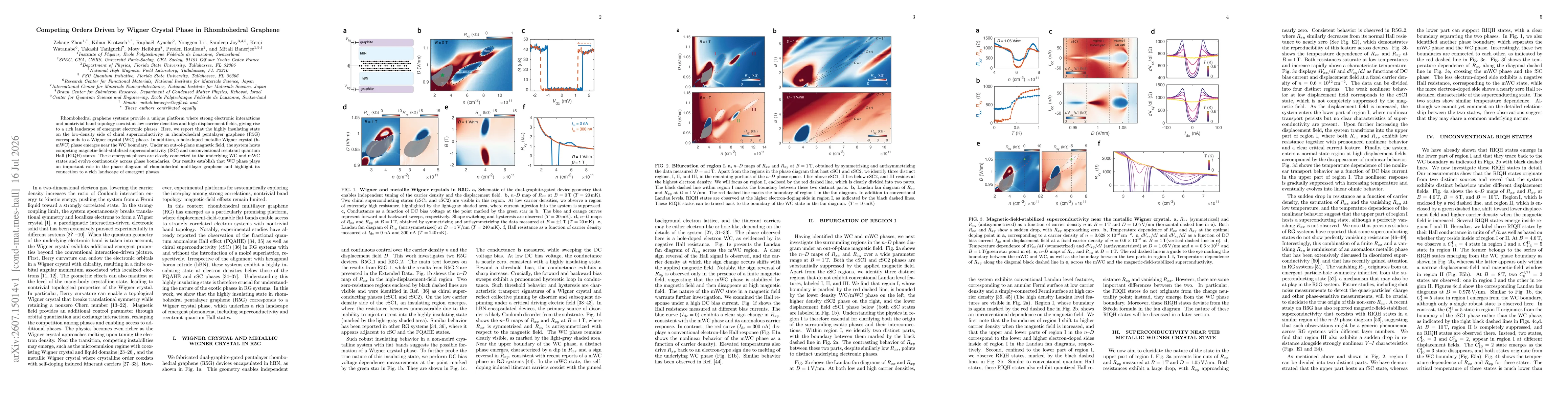 Thumbnail for Competing Orders Driven by Wigner Crystal Phase in Rhombohedral Graphene