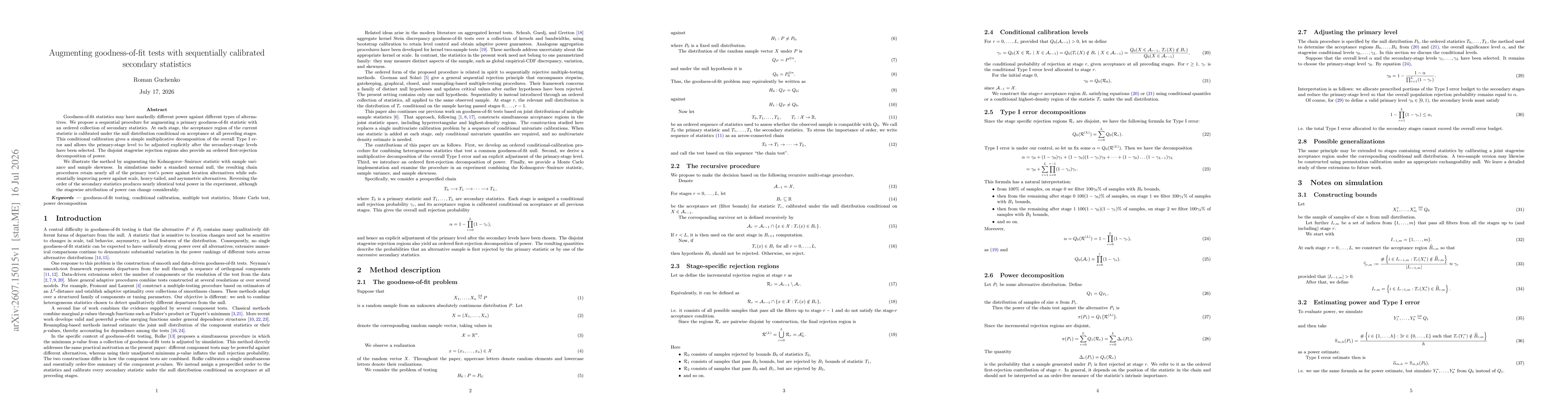 Thumbnail for Augmenting goodness-of-fit tests with sequentially calibrated secondary statistics