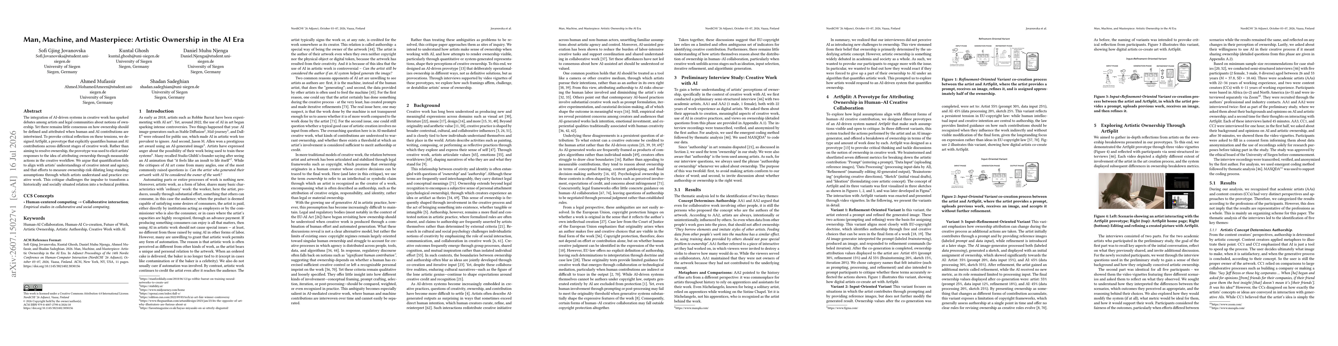 Thumbnail for Man, Machine, and Masterpiece: Artistic Ownership in the AI Era