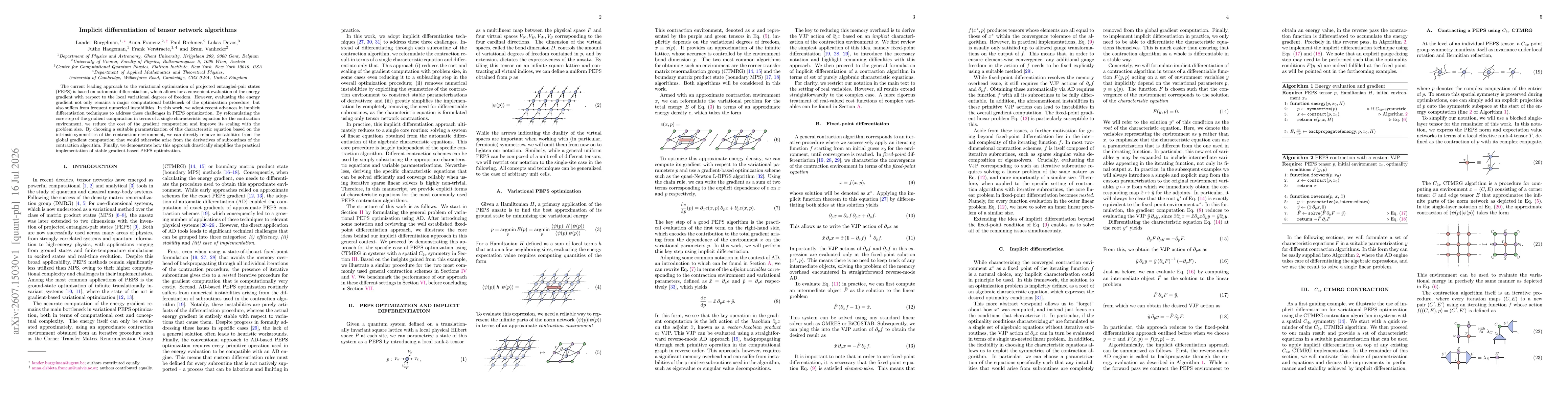 Thumbnail for Implicit differentiation of tensor network algorithms