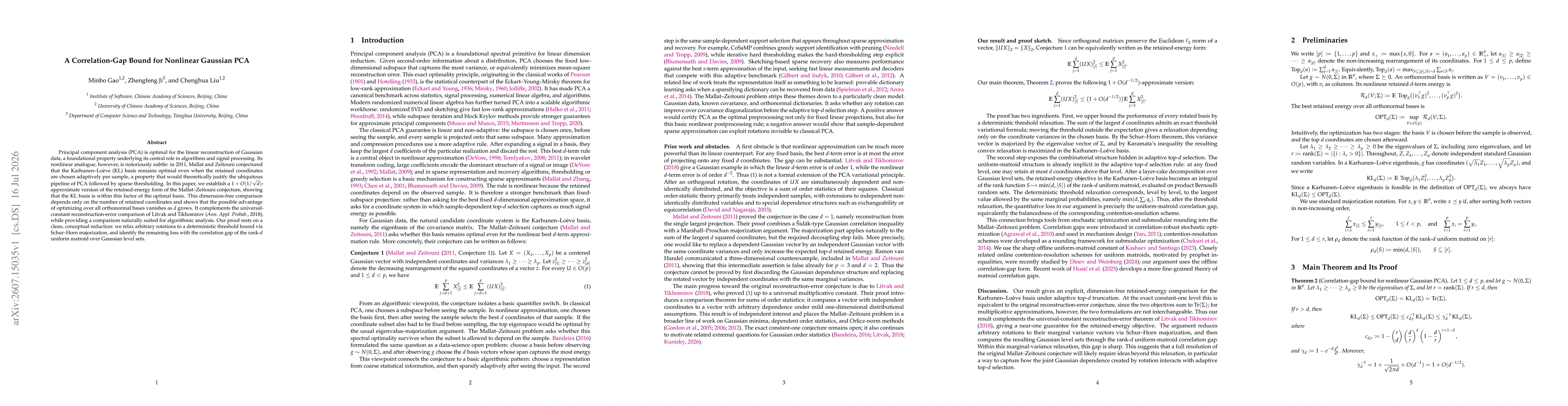 Thumbnail for A Correlation-Gap Bound for Nonlinear Gaussian PCA