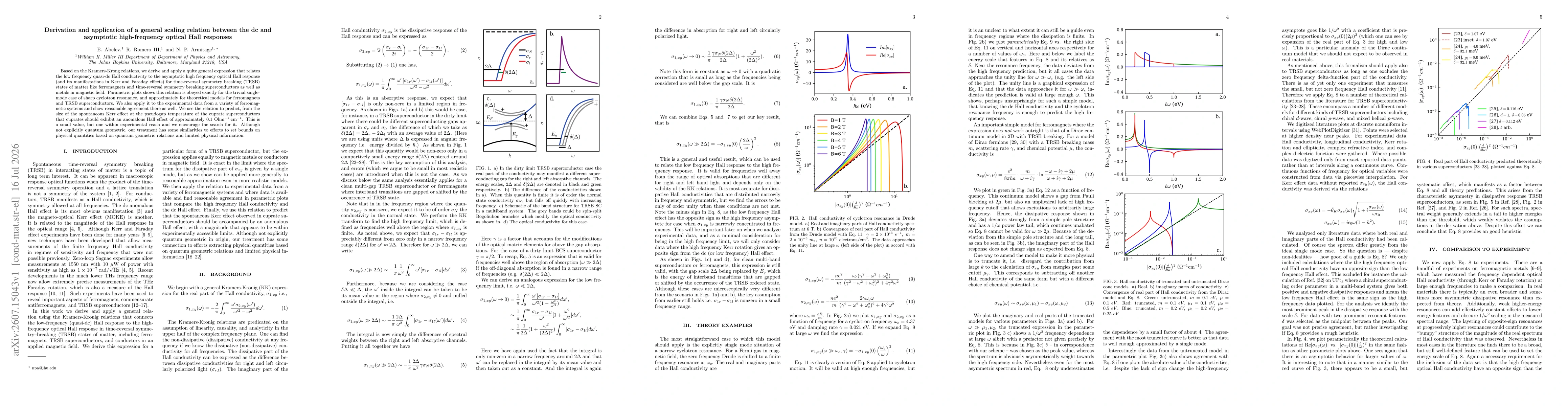 Thumbnail for Derivation and application of a general scaling relation between the dc and asymptotic high-frequency optical Hall responses