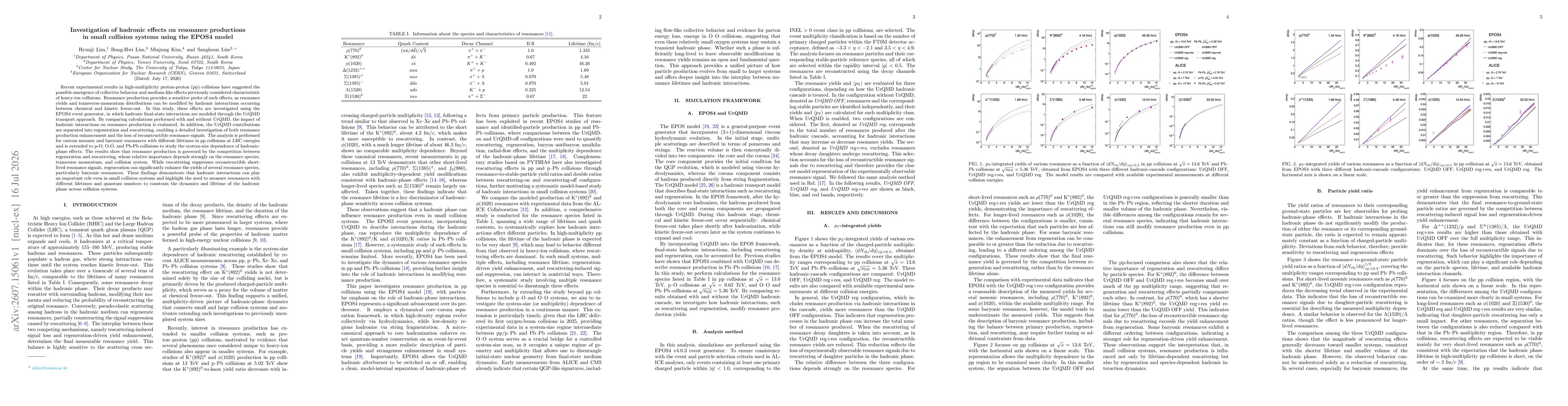 Thumbnail for Investigation of hadronic effects on resonance productions in small collision systems using the EPOS4 model