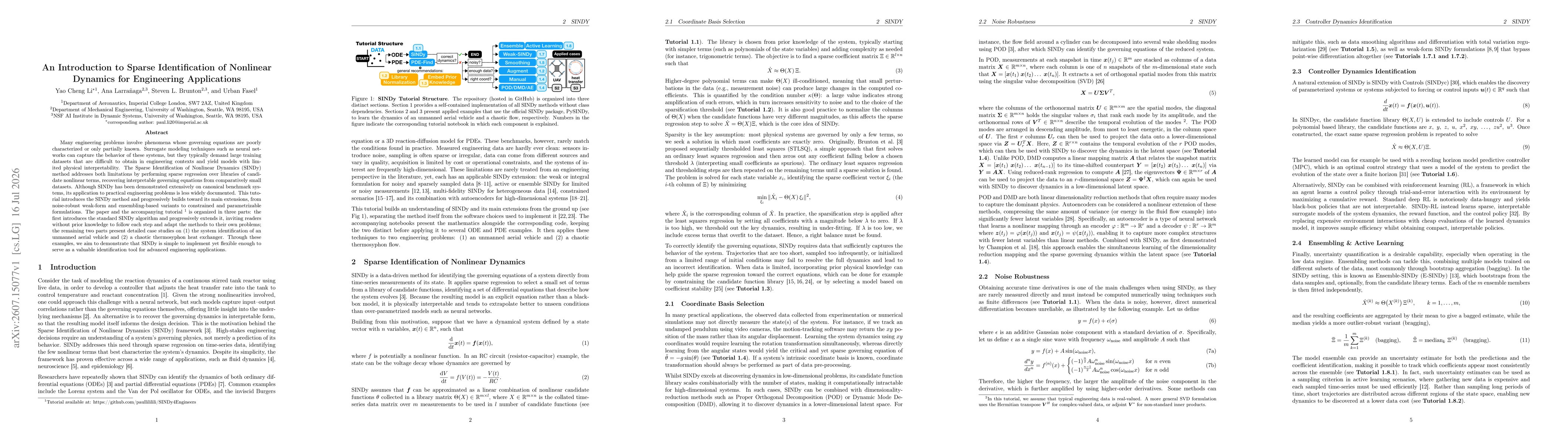 Thumbnail for An Introduction to Sparse Identification of Nonlinear Dynamics for Engineering Applications