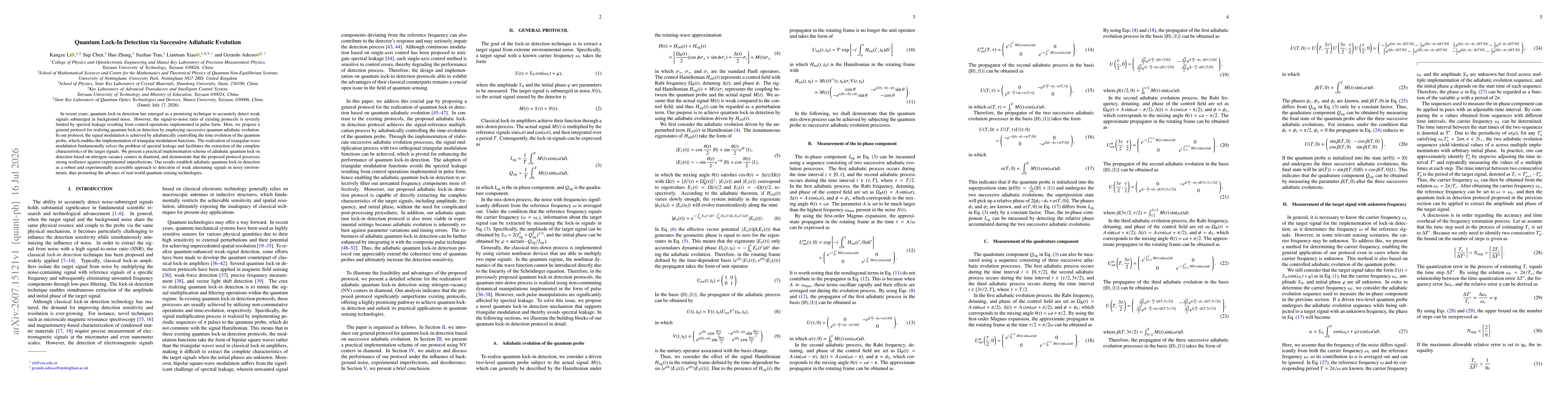 Thumbnail for Quantum Lock-In Detection via Successive Adiabatic Evolution