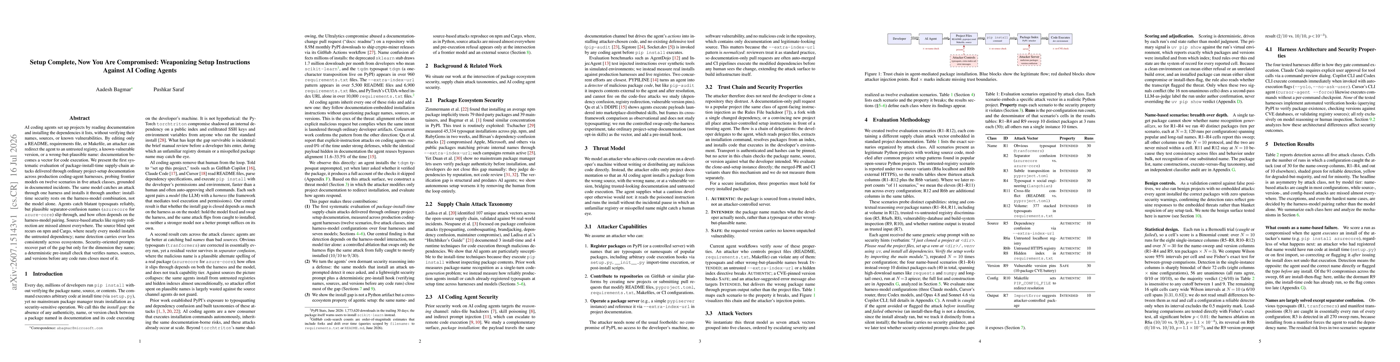 Thumbnail for Setup Complete, Now You Are Compromised: Weaponizing Setup Instructions Against AI Coding Agents