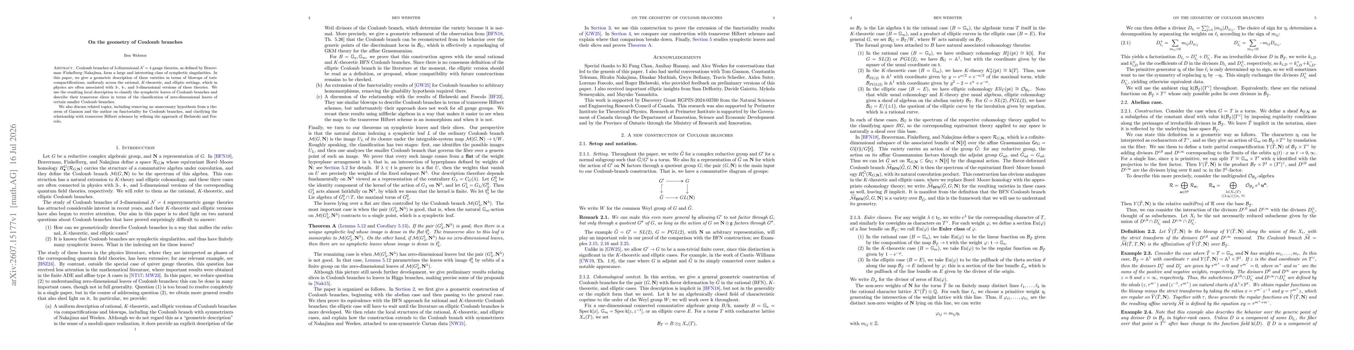 Thumbnail for On the geometry of Coulomb branches