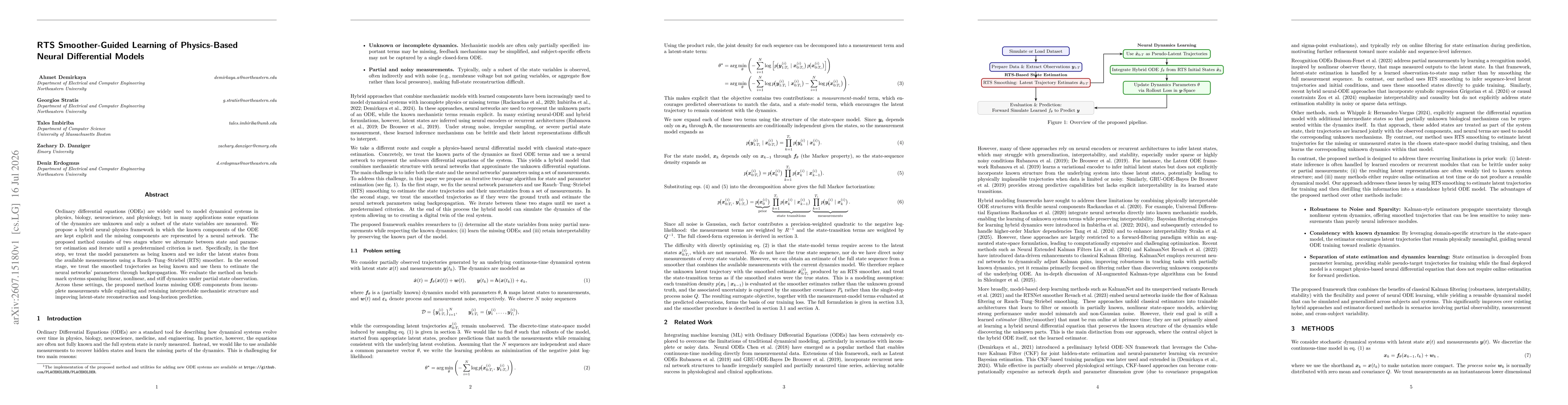 Thumbnail for RTS Smoother-Guided Learning of Physics-Based Neural Differential Models
