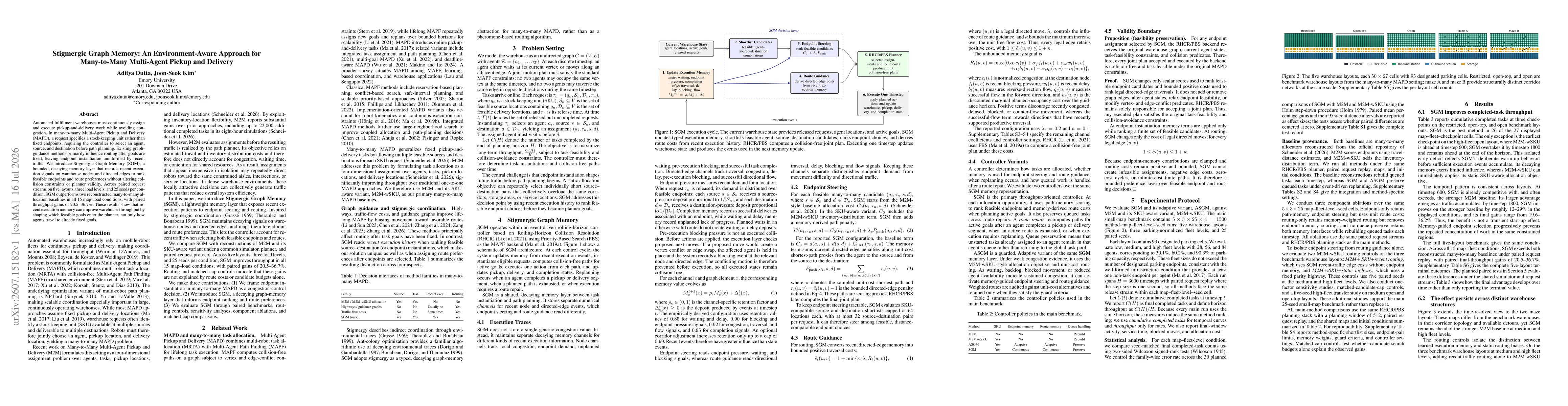 Thumbnail for Stigmergic Graph Memory: An Environment-Aware Approach for Many-to-Many Multi-Agent Pickup and Delivery