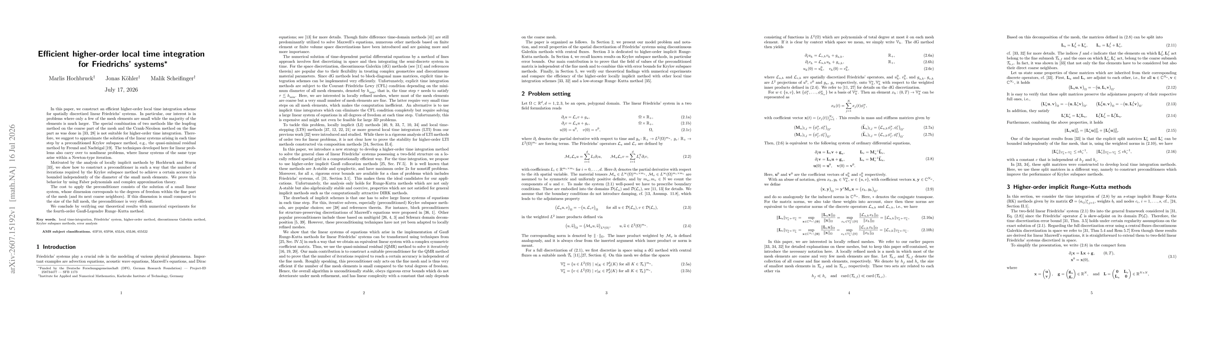 Thumbnail for Efficient higher-order local time integration for Friedrichs' systems