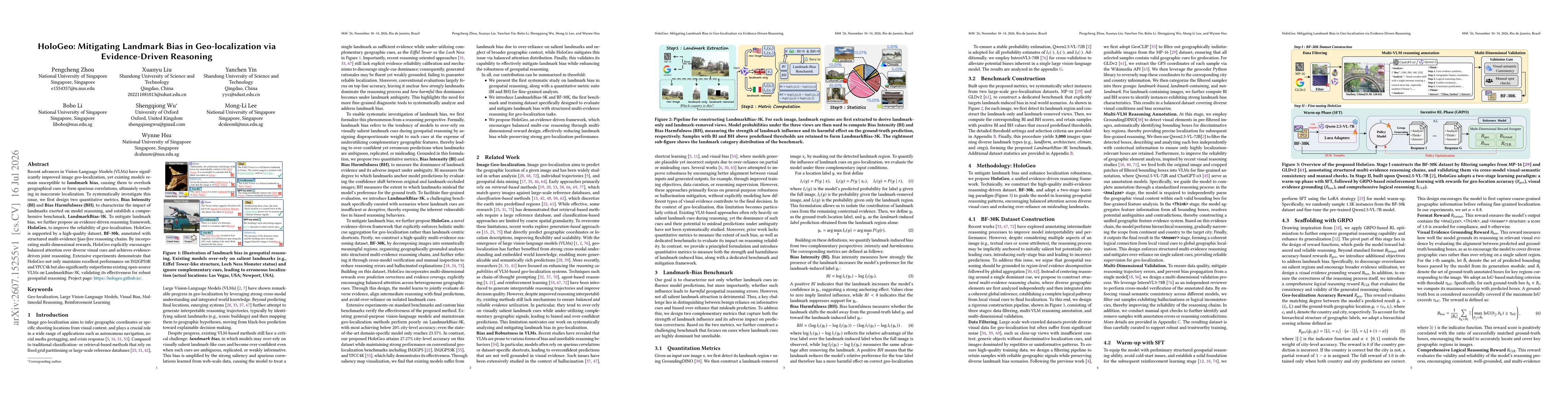 Thumbnail for HoloGeo: Mitigating Landmark Bias in Geo-localization via Evidence-Driven Reasoning