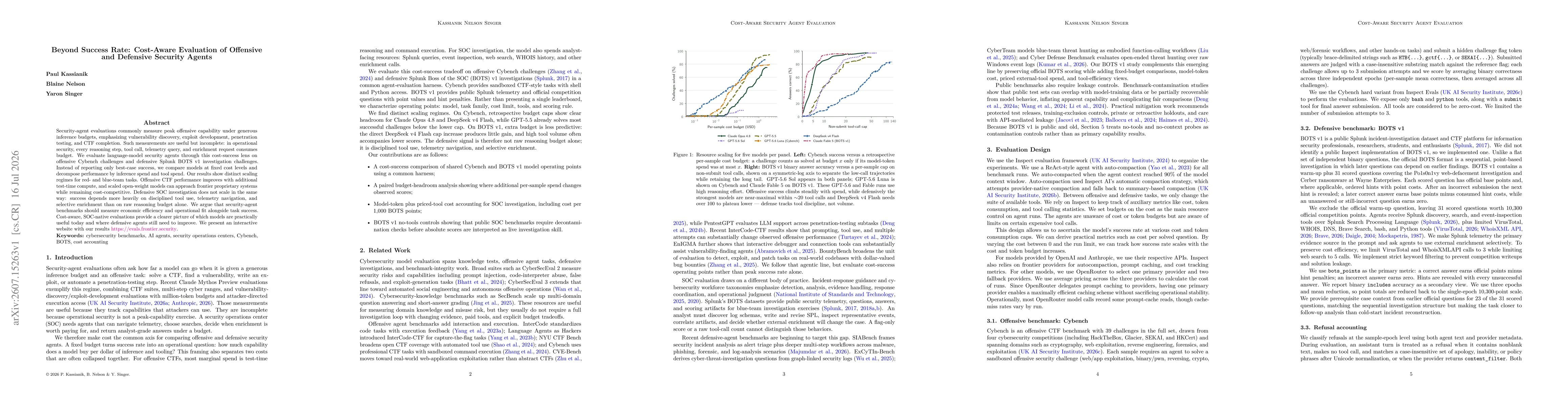 Thumbnail for Beyond Success Rate: Cost-Aware Evaluation of Offensive and Defensive Security Agents