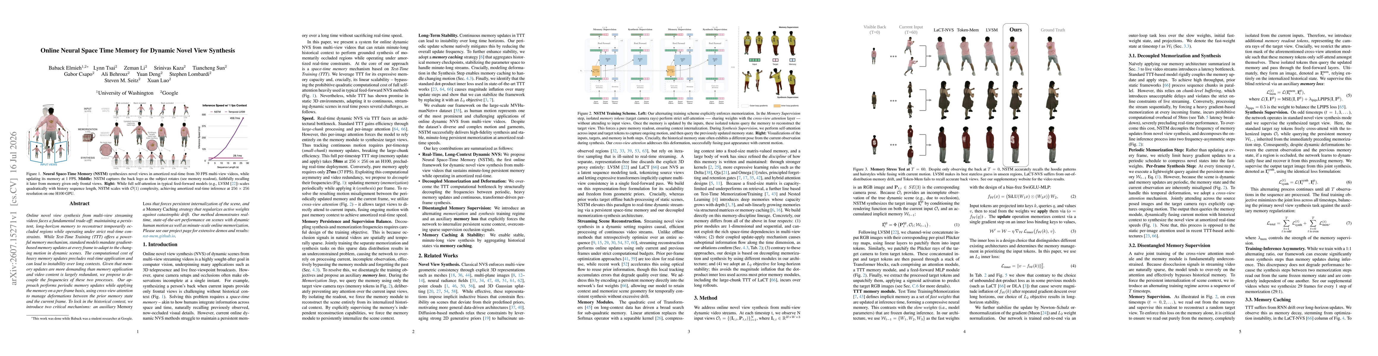 Thumbnail for Online Neural Space Time Memory for Dynamic Novel View Synthesis