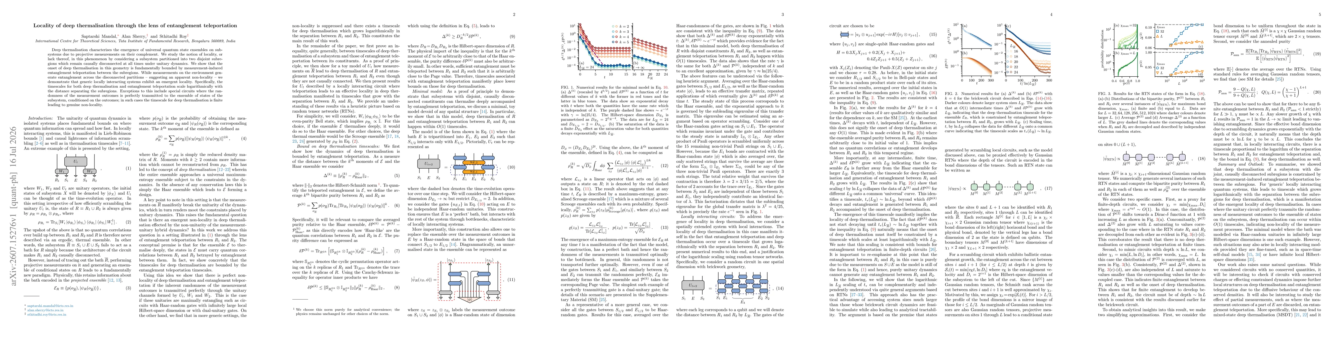 Thumbnail for Locality of deep thermalisation through the lens of entanglement teleportation