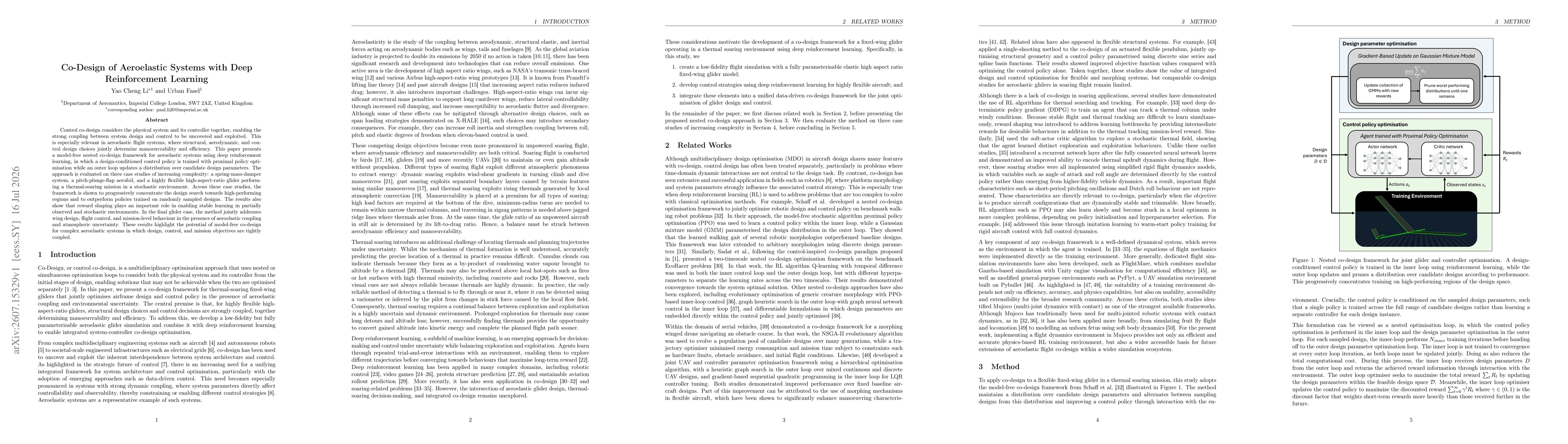 Thumbnail for Co-Design of Aeroelastic Systems with Deep Reinforcement Learning