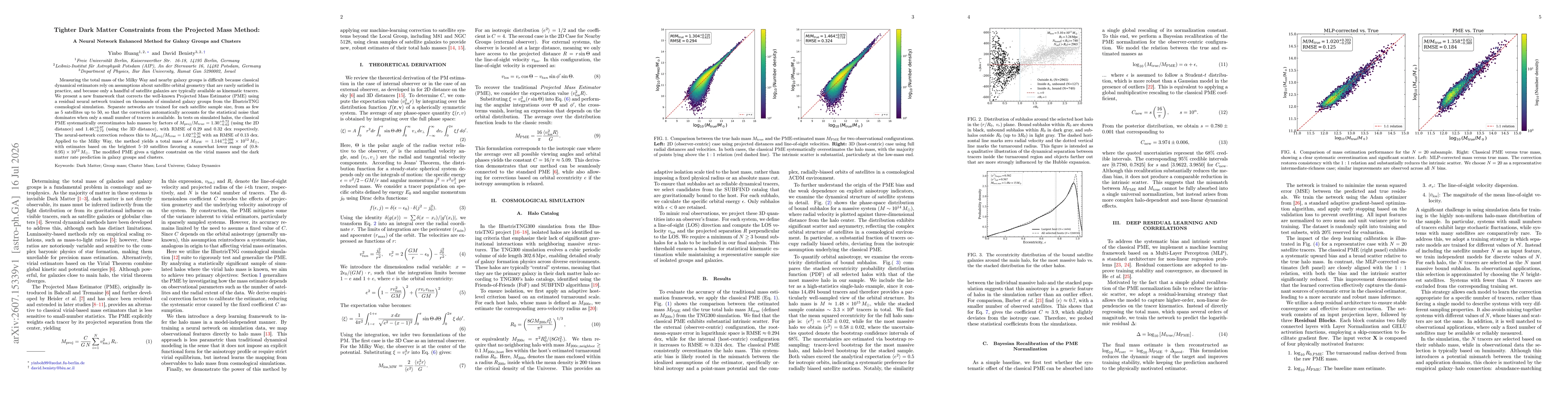 Thumbnail for Tighter Dark Matter Constraints from the Projected Mass Method: A Neural Network Enhanced Method for Galaxy Groups and Clusters