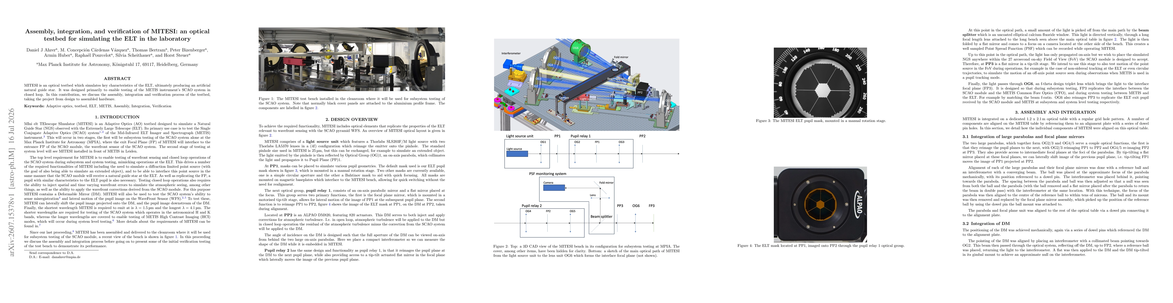 Thumbnail for Assembly, integration, and verification of MITESI: an optical testbed for simulating the ELT in the laboratory