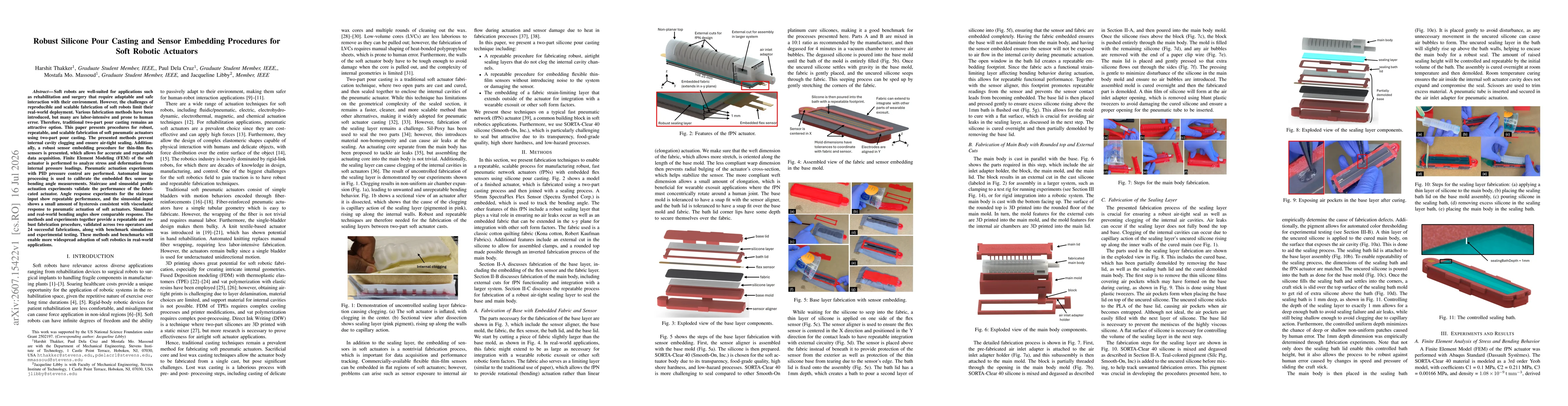 Thumbnail for Robust Silicone Pour Casting and Sensor Embedding Procedures for Soft Robotic Actuators