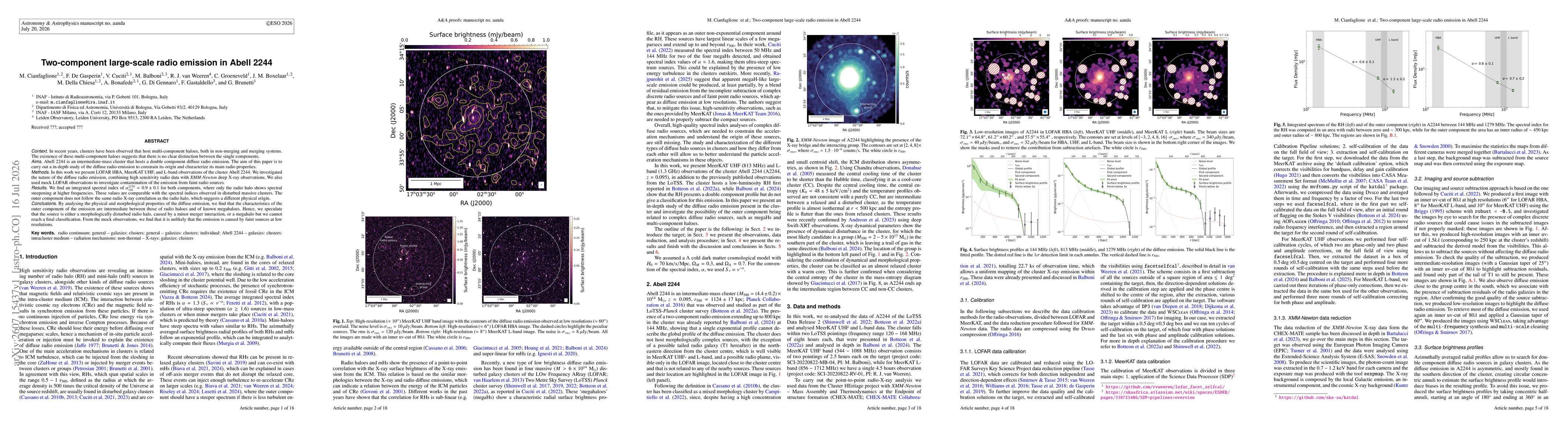 Thumbnail for Two-component large-scale radio emission in Abell 2244