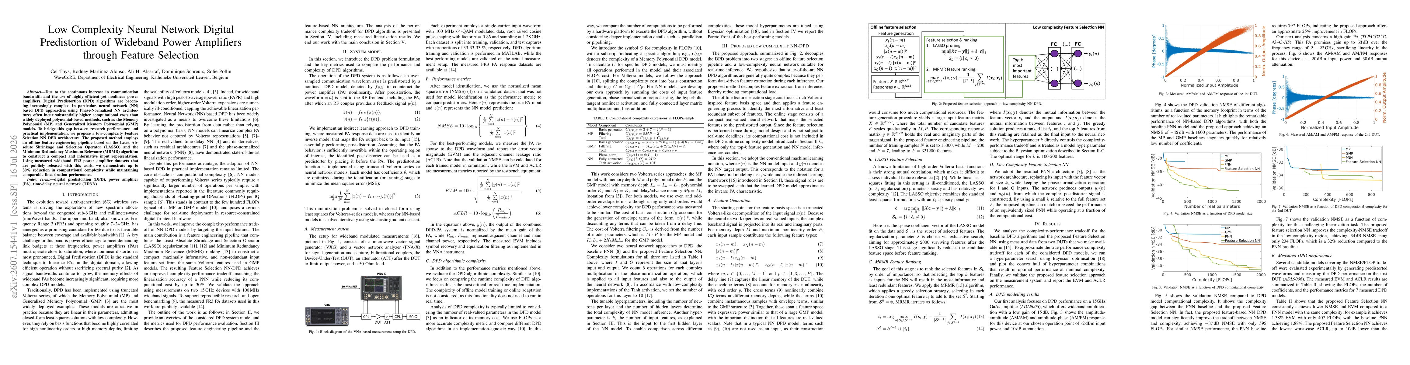 Thumbnail for Low Complexity Neural Network Digital Predistortion of Wideband Power Amplifiers through Feature Selection