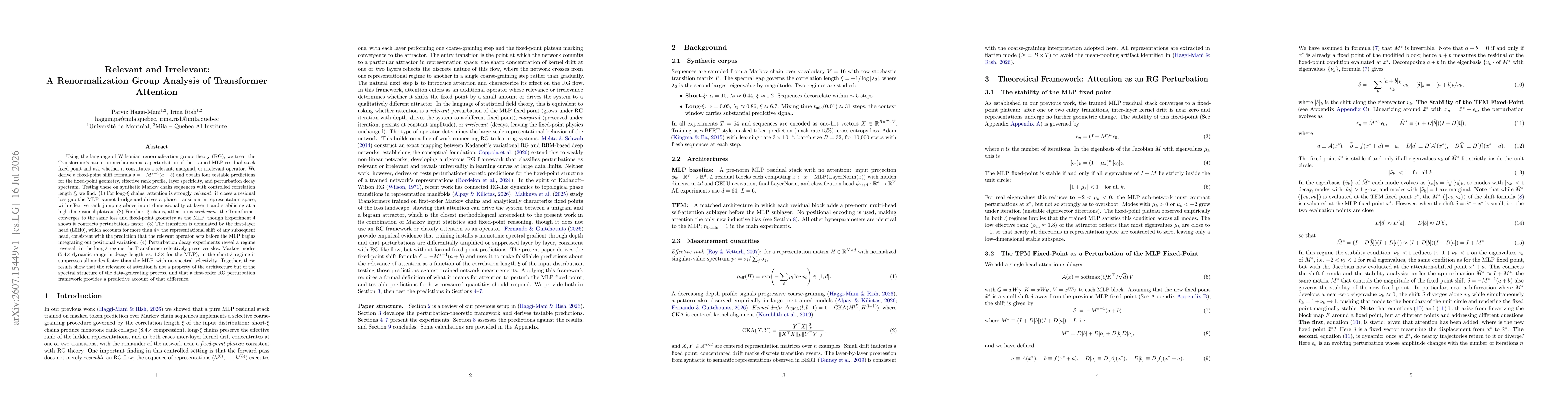 Thumbnail for Relevant and Irrelevant: A Renormalization Group Analysis of Transformer Attention