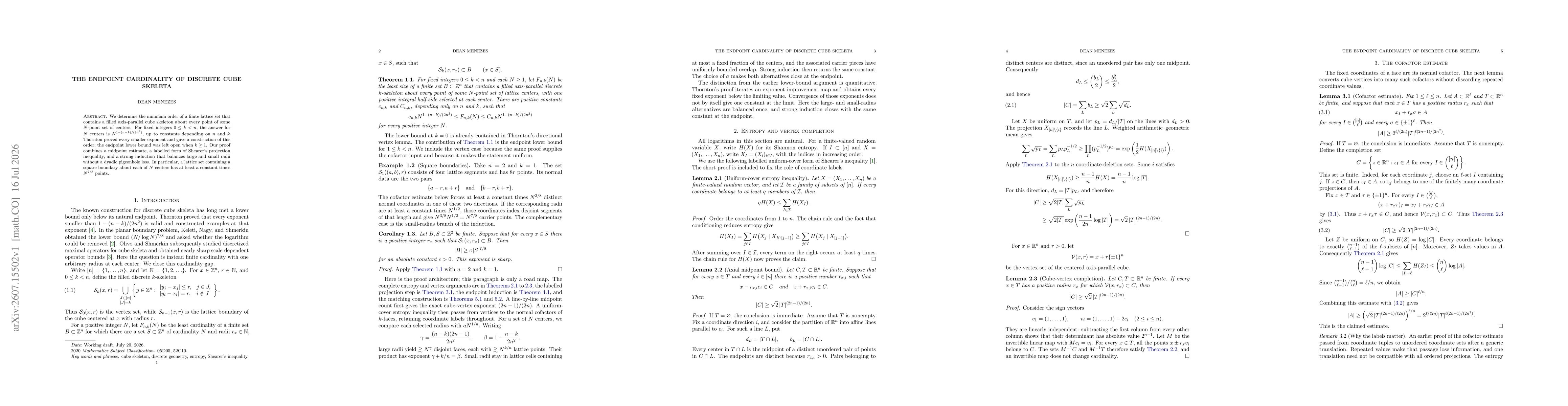 Thumbnail for The Endpoint Cardinality of Discrete Cube Skeleta