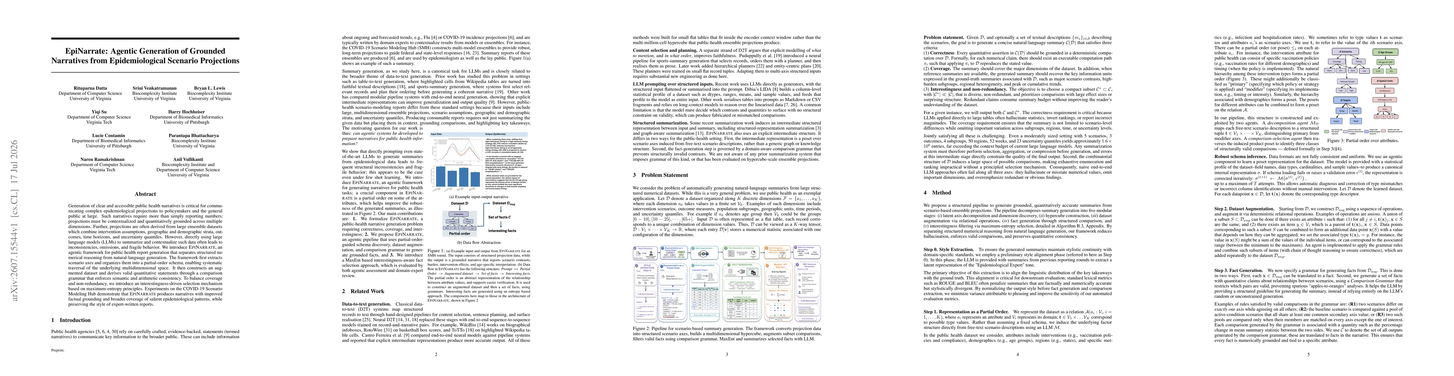 Thumbnail for EpiNarrate: Agentic Generation of Grounded Narratives from Epidemiological Scenario Projections