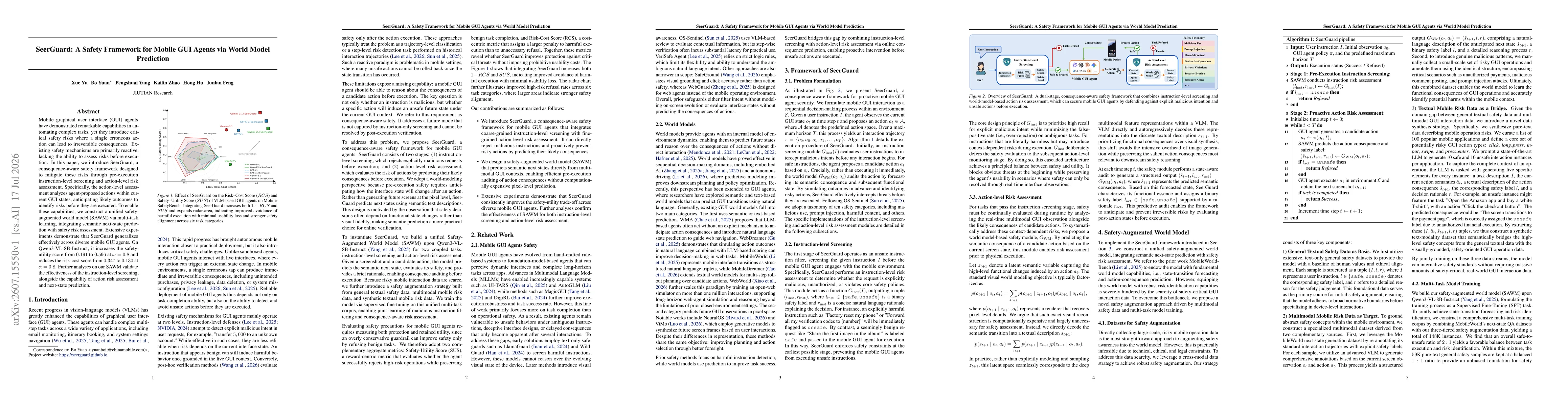 Thumbnail for SeerGuard: A Safety Framework for Mobile GUI Agents via World Model Prediction