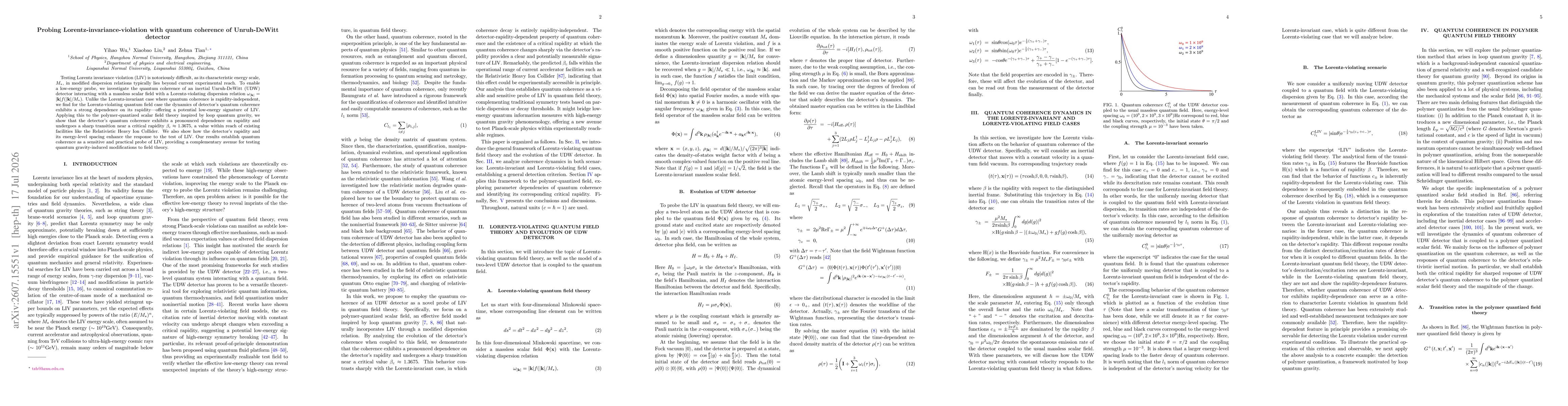 Thumbnail for Probing Lorentz-invariance-violation with quantum coherence of Unruh-DeWitt detector