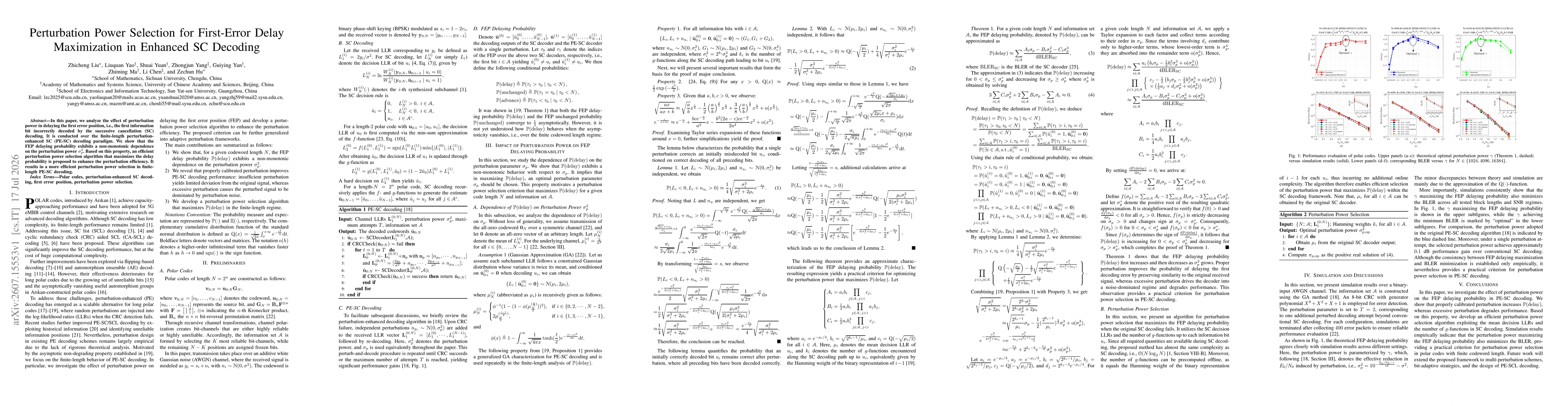Thumbnail for Perturbation Power Selection for First-Error Delay Maximization in Enhanced SC Decoding