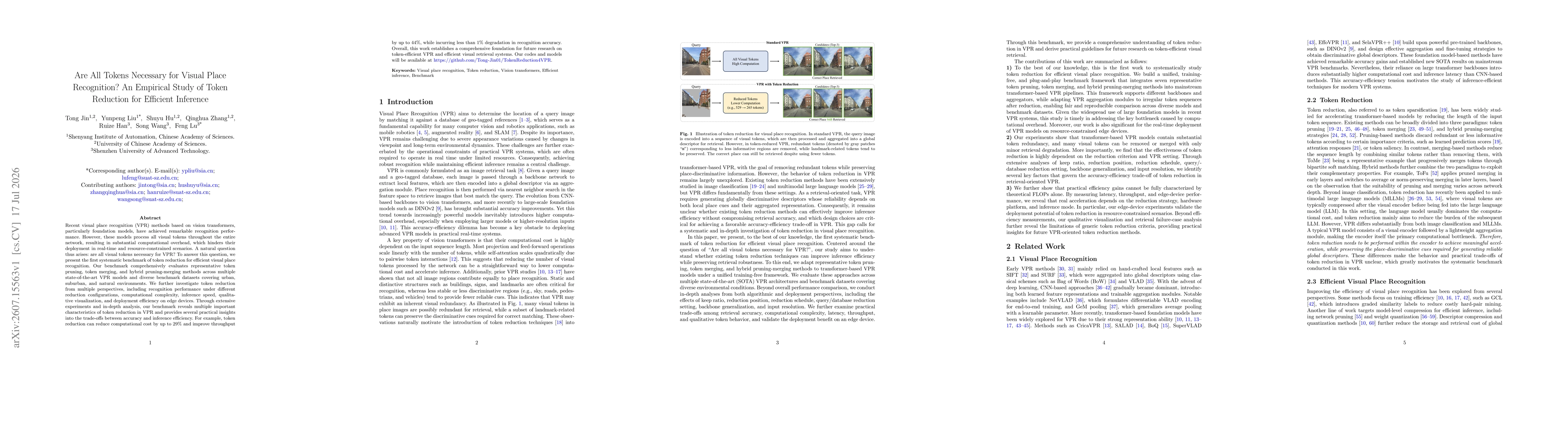 Thumbnail for Are All Tokens Necessary for Visual Place Recognition? An Empirical Study of Token Reduction for Efficient Inference