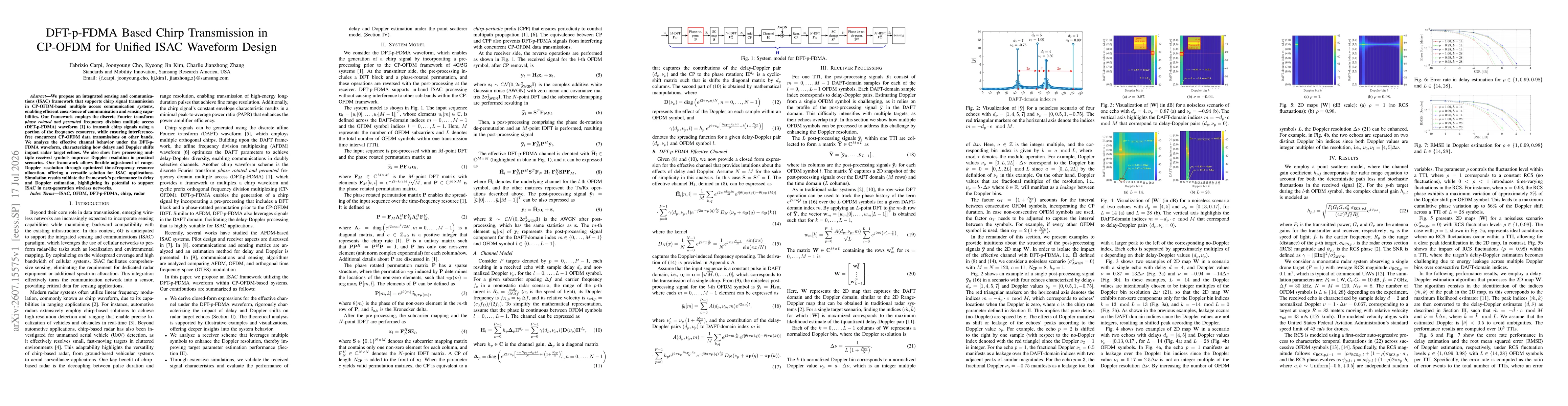 Thumbnail for DFT-p-FDMA Based Chirp Transmission in CP-OFDM for Unified ISAC Waveform Design