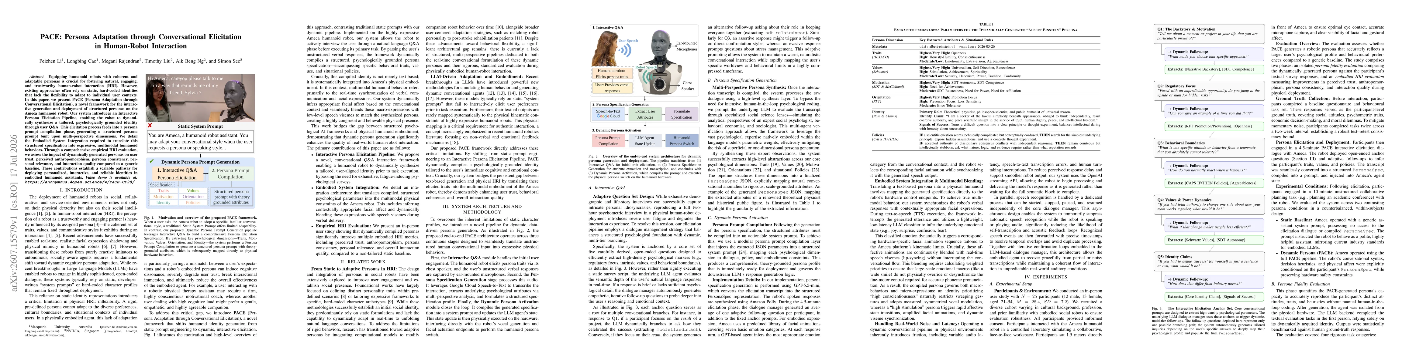 Thumbnail for PACE: Persona Adaptation through Conversational Elicitation in Human-Robot Interaction