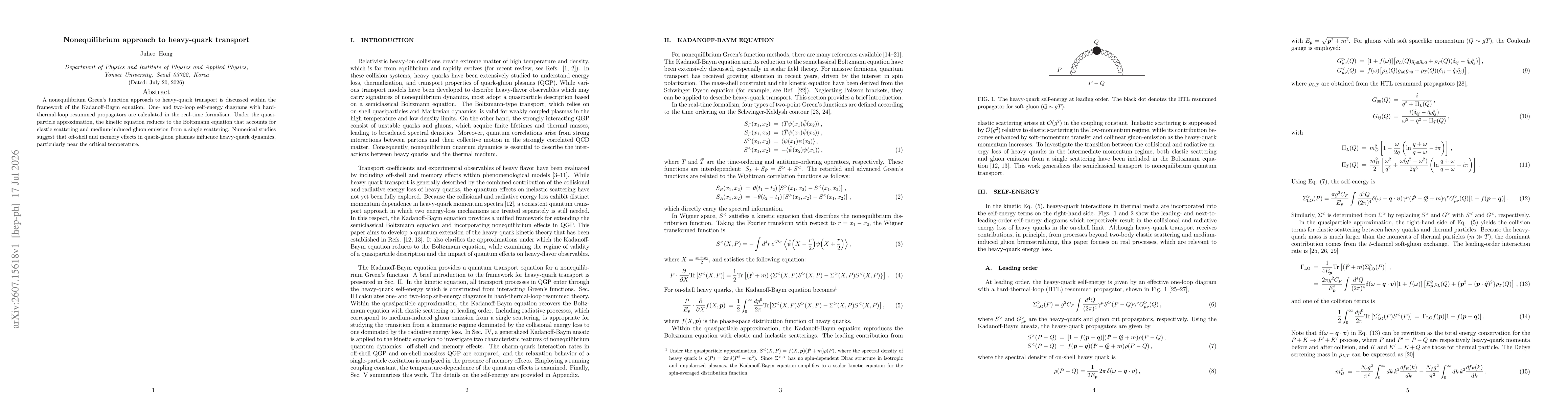 Thumbnail for Nonequilibrium approach to heavy-quark transport
