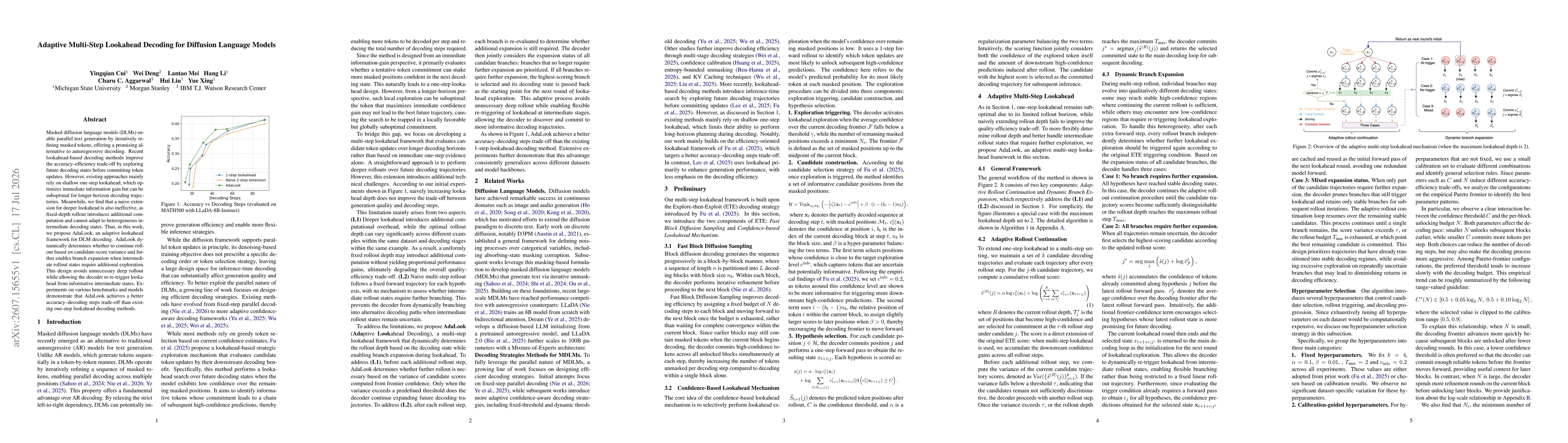 Thumbnail for Adaptive Multi-Step Lookahead Decoding for Diffusion Language Models