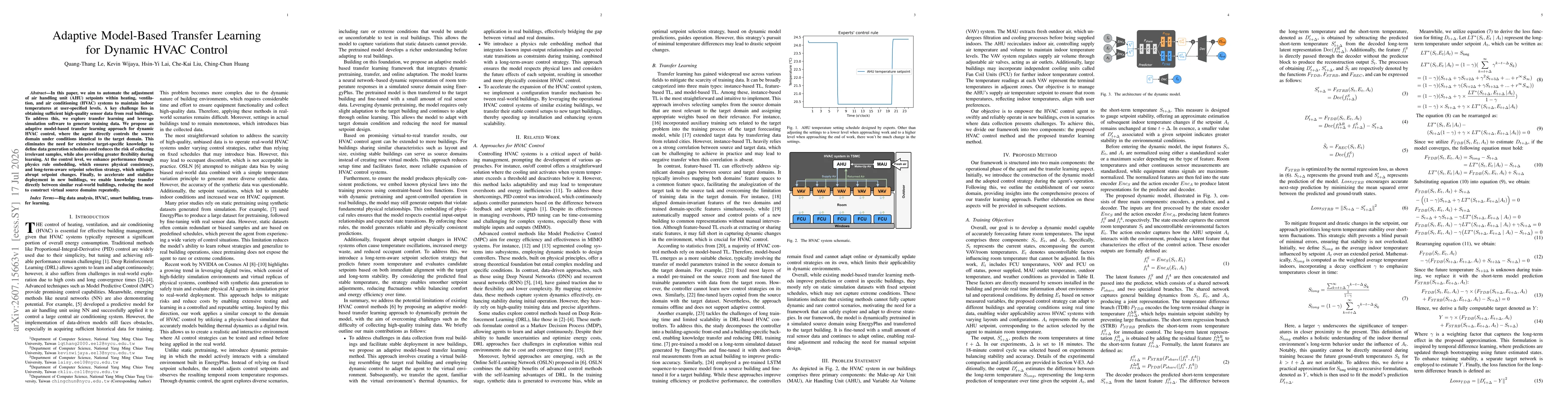 Thumbnail for Adaptive Model-Based Transfer Learning for Dynamic HVAC Control