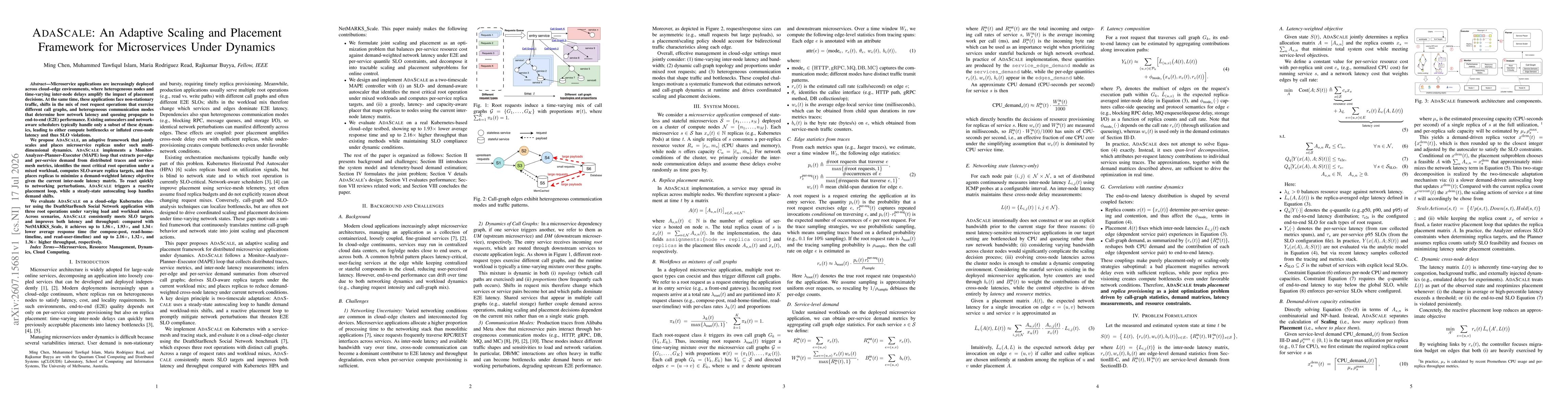 Thumbnail for ADASCALE: An Adaptive Scaling and Placement Framework for Microservices Under Dynamics